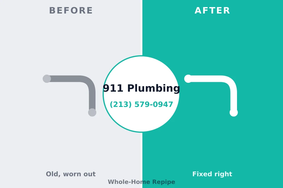 Before and after: plumbing repair Mount Wolf, PA